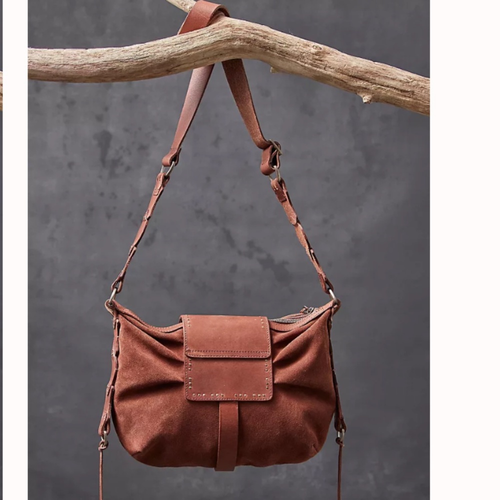 FP We The Free Silvie Studded Sling Bag in Cognac NWT - Picture 2 of 11